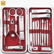 Màu Đỏ Bộ Cắt Móng Tay 19 Món Bằng Thép Không Gỉ Cao Cấp Của Rosslyn