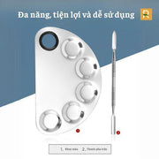 Phân Loại Bộ Khay Trộn Kem Nền Làm Từ Bằng Thép Không Gỉ Hình Bán Nguyệt Chuyên Dụng