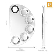 Kích Thước Của Bộ Khay Trộn Kem Nền Làm Từ Bằng Thép Không Gỉ Hình Bán Nguyệt Chuyên Dụng
