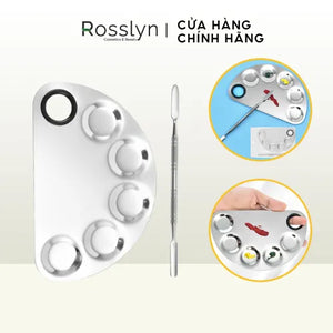 Bộ Khay Trộn Kem Nền, Sơn Móng Tay Làm Bằng Thép Không Gỉ Hình Bán Nguyệt Chuyên Dụng - DC18 - Rosslyn