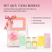 [Set quà tặng túi trong suốt] Combo 2 chai nước hoa Love Note, Matcha Tea dung tích 30ml nhà Rodian