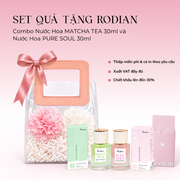 [Set quà tặng túi trong suốt] Combo 2 chai nước hoa Pure Soul, Matcha Tea dung tích 30ml nhà Rodian