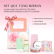 [Set quà tặng túi trong suốt] Combo Phấn nước RODIAN GLOW FIT CUSHION 12g và Nước Hoa Matcha Tea 30ml