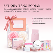 [Set quà tặng túi trong suốt] Combo Phấn nước RODIAN GLOW FIT CUSHION 12g + Phấn phủ bột Smooth Feathery Powder 10g