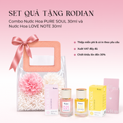 [Set quà tặng túi trong suốt] Combo 2 chai nước hoa Pure Soul, Love Note dung tích 30ml nhà Rodian