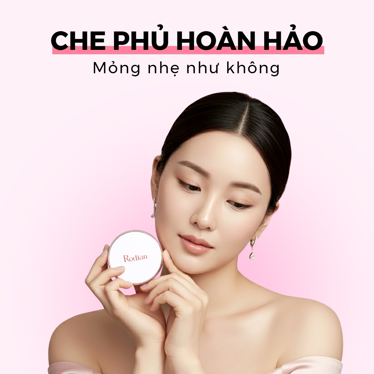 Kết cấu mỏng nhẹ của cushion Rodian trên da