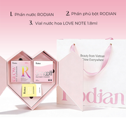 [SET QUÀ TẶNG TÌNH YÊU] Combo Phấn Nước Rodian Glow Fit R01, Phấn Phủ Bột Rodian Smooth Feathery Powder 01 và 01 Vial Nước Hoa Rodian Love Note 1.8ml