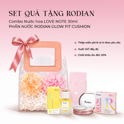 [Set quà tặng túi trong suốt] Combo Phấn nước RODIAN GLOW FIT CUSHION + Nước hoa RODIAN LOVE NOTE loại 30ml