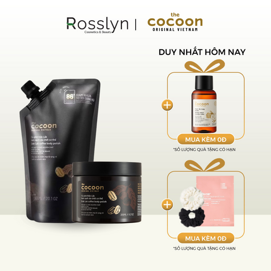 Tẩy da chết cơ thể cà phê Đắk Lắk Cocoon cho làn da mềm mại và rạng rỡ - Rosslyn