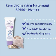 Kem chống nắng nâng tone dưỡng ẩm, làm sáng da Reihaku Hatomugi UV Milky Gel SPF50+ PA++++ 70g (màu tím) - RH000013 - Rosslyn