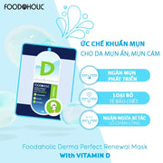 Mặt Nạ Tinh Chất Vitamin D Dịu Da, Dưỡng Ẩm Foodaholic Derma Perfect Renewal Mask With VITAMIN D (23g) - FD000007 - Rosslyn