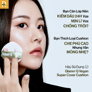 Phấn nước trang điểm GLAMRR Q VEGAN SUPER COVER CUSHION 15g - Rosslyn