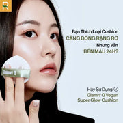 Phấn nước trang điểm GLAMRR Q VEGAN SUPER GLOW CUSHION 15g - Rosslyn