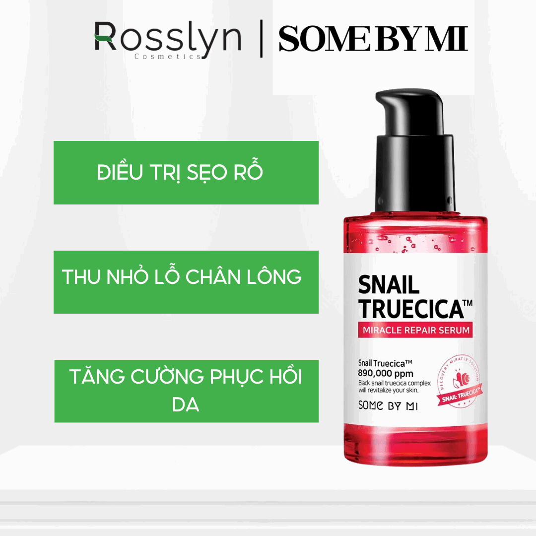 Kết cấu và bao bì của tinh chất ốc sên Some By Mi Snail Truecica